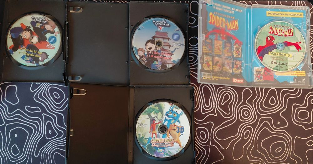 Lot DVD copii dublate în română – Spider-Man, Școala Shuriken, Disney