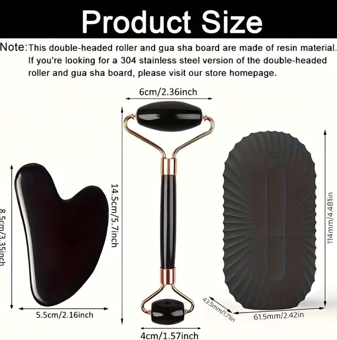 Комплект за грижа за лицето с леден ролер, Гуа Ша