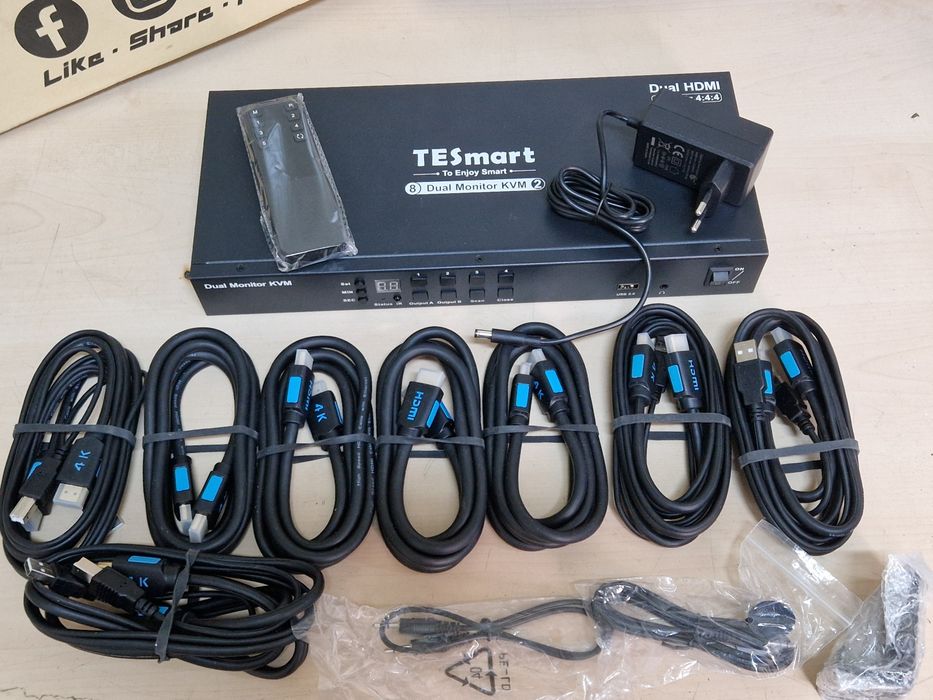 KVM 4k, 4 intrari, doua ieșiri,  TESmart
