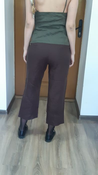 Летние льняные укороченные,44-46 брюки,