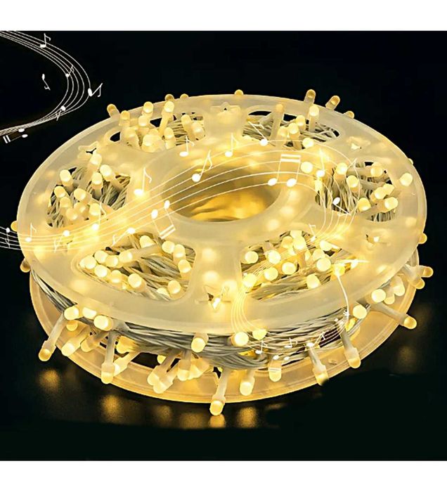 50м топли коледни лампички с флаш ефект, 400 LED външни 220V