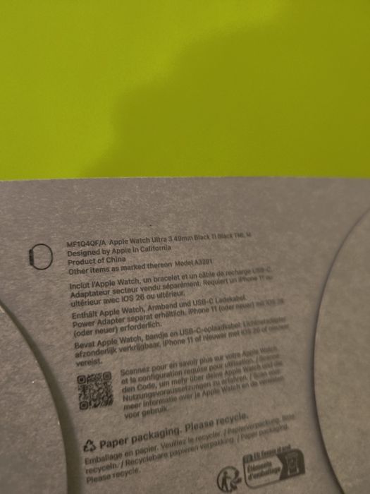 Ceas Smart Apple Watch Ultra 3 49mm Black Titanium A2381