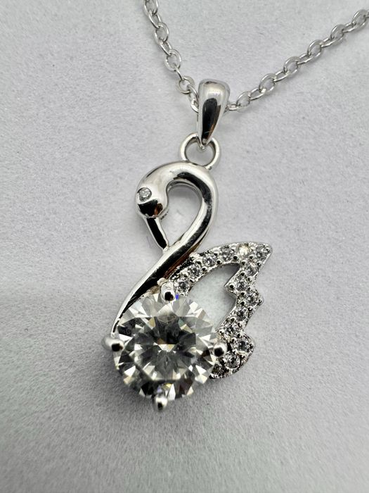 Сребърно колие с мойсанит (Диамант) 1 карат