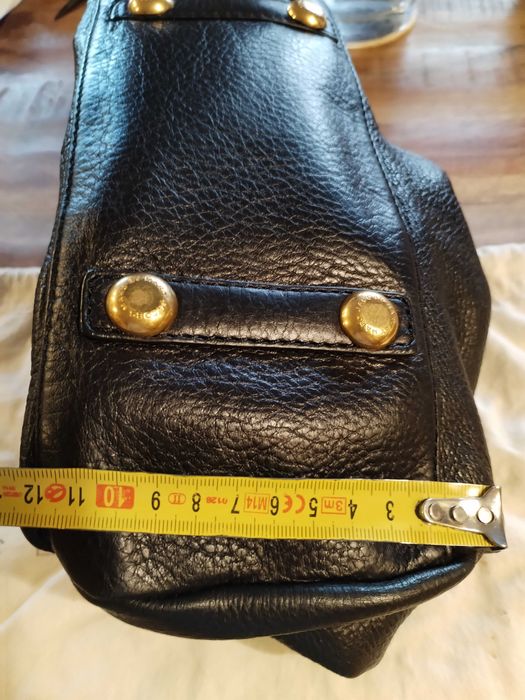 Poseta, geanta MARK JAKOBS din piele naturala neagra cu fermoar auriu