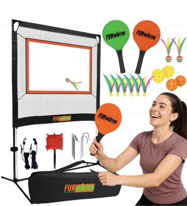 Комплект Funminton, LOFTEK, 2 ракети, 4 топки, многоцветен, 230x157см