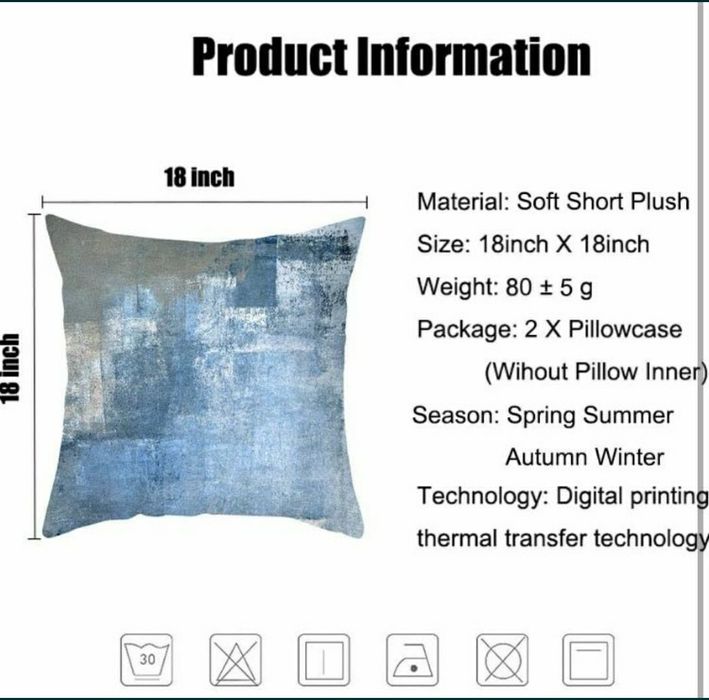 Set 2 bc  huse de perna Shalmor Blue,45×45cm