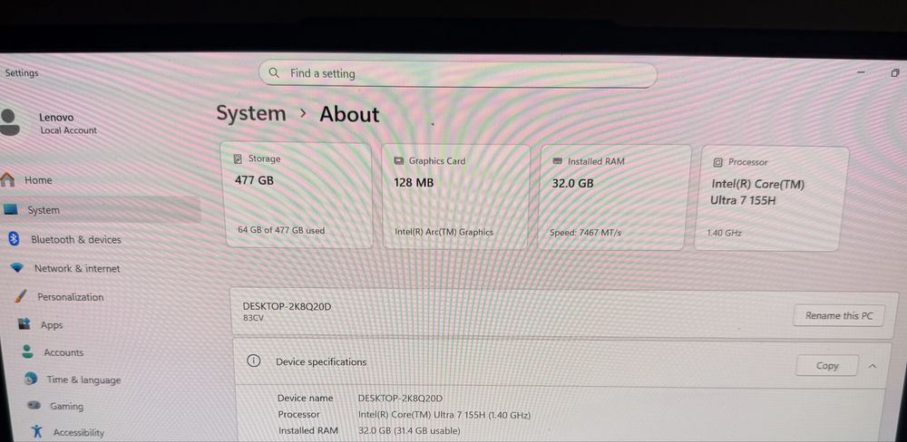 Lenovo Yoga Slim 7 CA NOU ! 32GB Ultra 7 155H OLED ! 512GB ! Gen7 G7