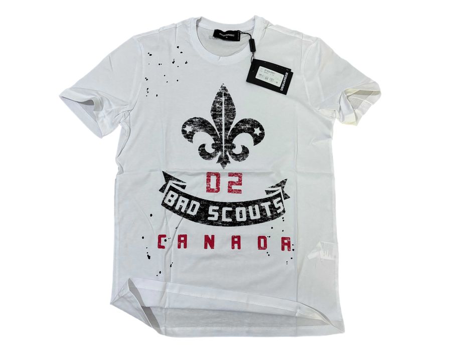 Мъжка бяла тениска Dsquared2 Slim Fit - M, L