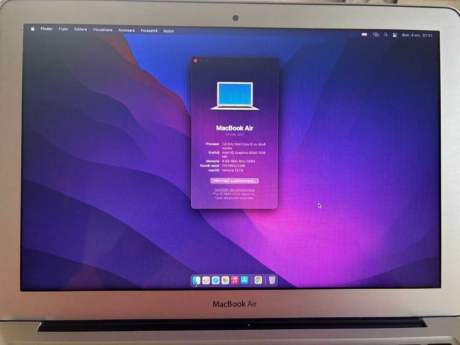 Vând MacBook Air 2017