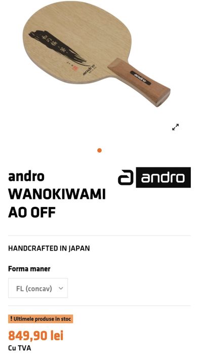 Vand paleta tenis masa