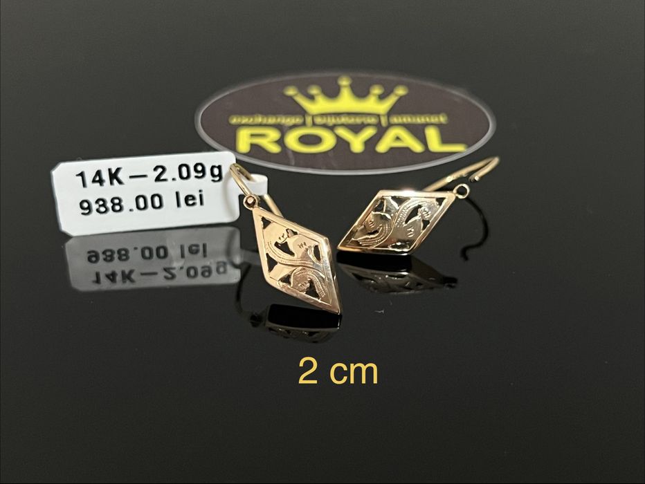 Bijuteria Royal CB : Cercei dama aur 14k 585   2,09 gr