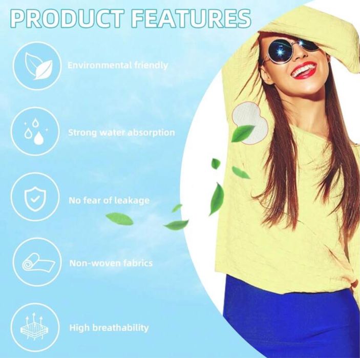 Дишащи и бързосъхнещи подплънки/ превръзки за подмищници против пот и потни петна по дрехите - 10 броя