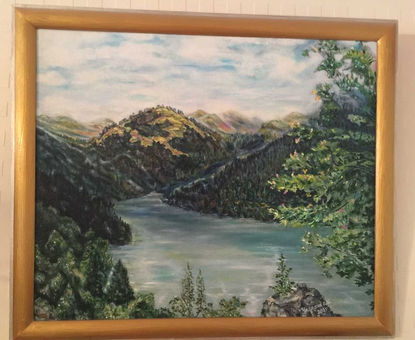 Картина "Горная река". МАСЛО.