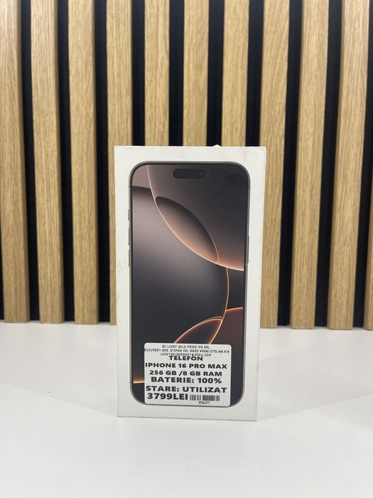 Iphone 16 Pro Max 256Gb/100% Baterie GARANTIE/FACTURA #55637