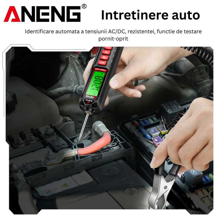 Tester tensiune auto ANENG A3015 600V, detectie faze si NCV