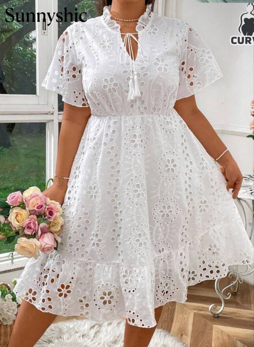 Бяла рокля L размер/Shein