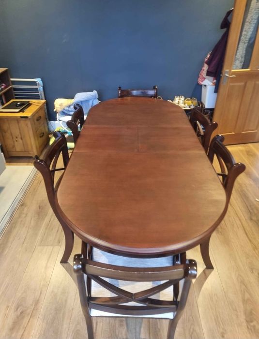 Masa lemn masiv + 6 scaune