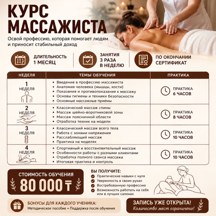 Курсы  обучение массажа
