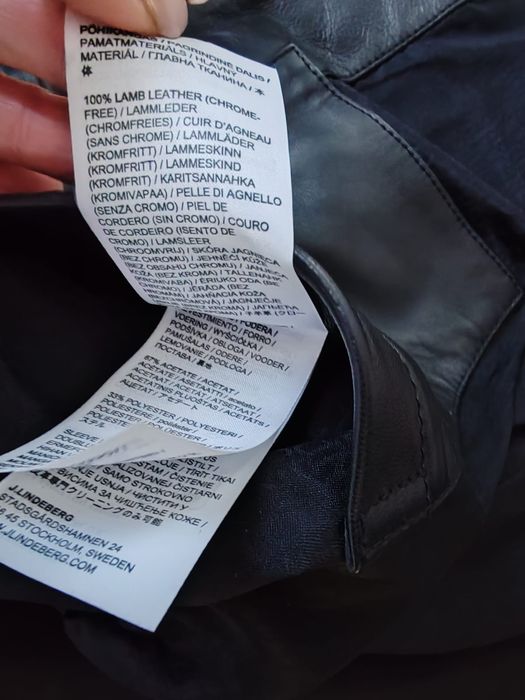 Geaca piele naturala - J.Lindeberg Boris Biker, lamb leather, noua, S