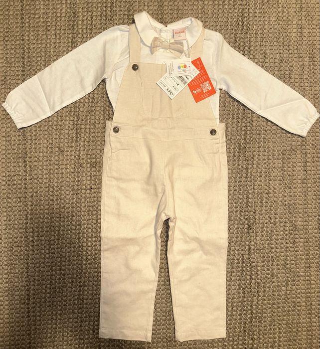 Set Boboli camasa si salopeta din amestec in, nou,  marime 92