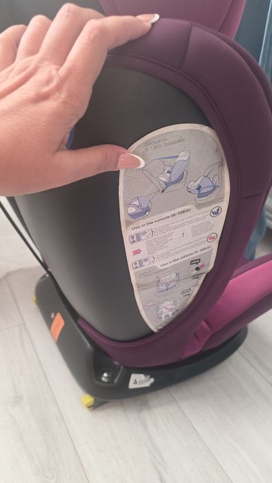 Scaun Auto Tweety Purple cu Isofix rotativ 360 grade Crocodile 0 36 kg baza neagra
