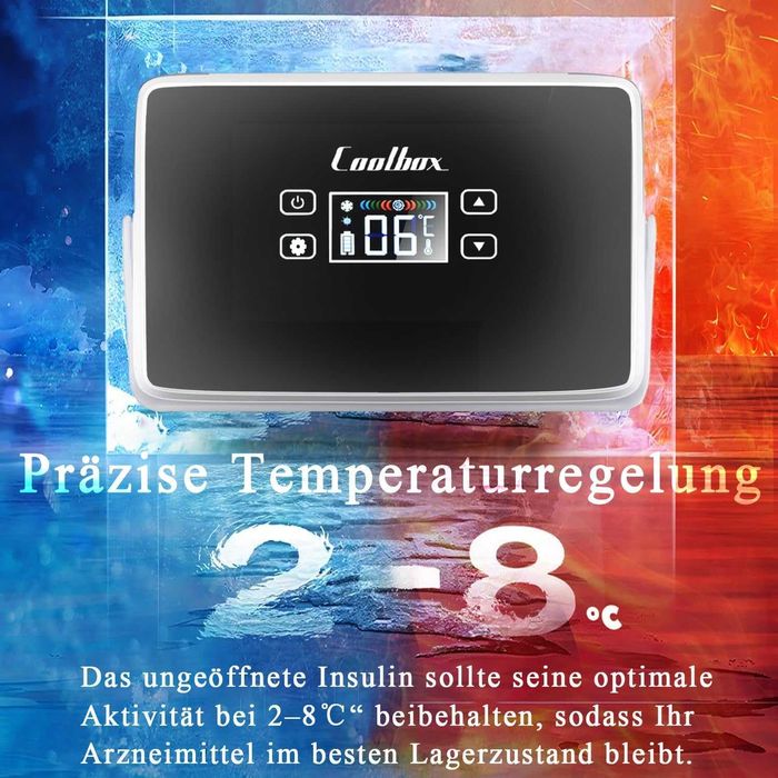 Преносим хладилник за лекарства, 3 батерии, CoolBox, инсулин и други