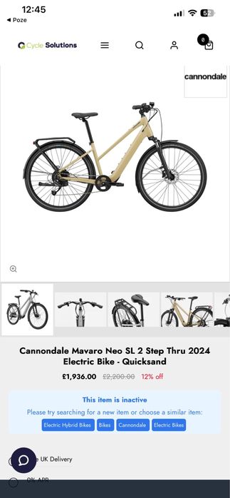 Bicicleta electrica Cannondale Mavaro Neo SL 2 Step Thru 2024