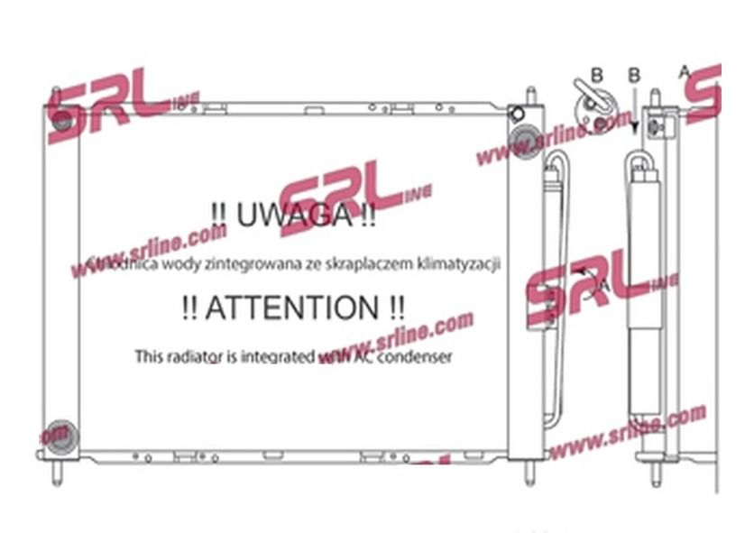 Radiator apa Renault Clio 2005-2013, Modus 2004-2012, 1.4, 1.6, 509x382x34mm, AC: +, fagure brazat, OE 8200221498, SRLine