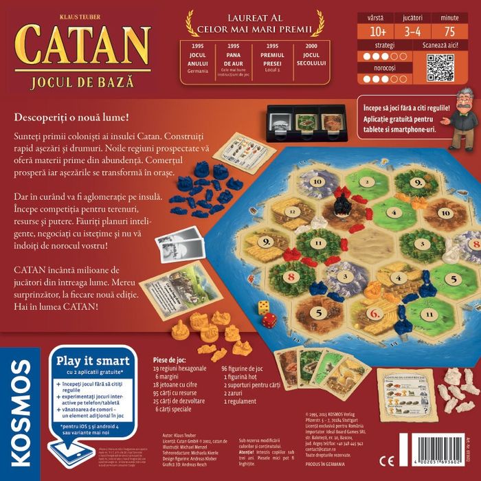 Joc de societate Catan, jocul de baza 3 4 jucatori,nou,sigilat