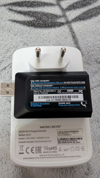 Extender Wi-Fi Mercusys  ME20