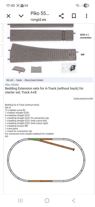 Piko 55366  set A+B terasament linii piko scara HO