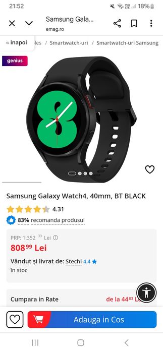 Samsung watch 4 stare excelenta