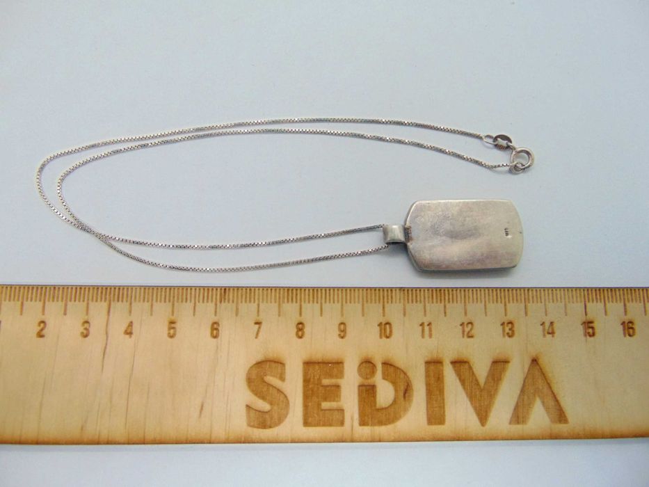 Lantisor cu pandantiv din argint si sidef