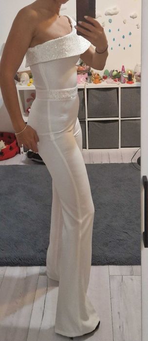 Salopeta alba cu paiete, BBY, XS