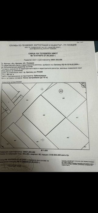Продавам парцел в гр Кричим