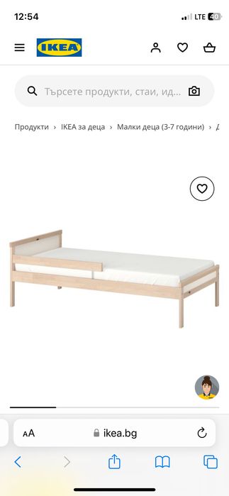 Детко легло + матрак IKEA (3-9 години)