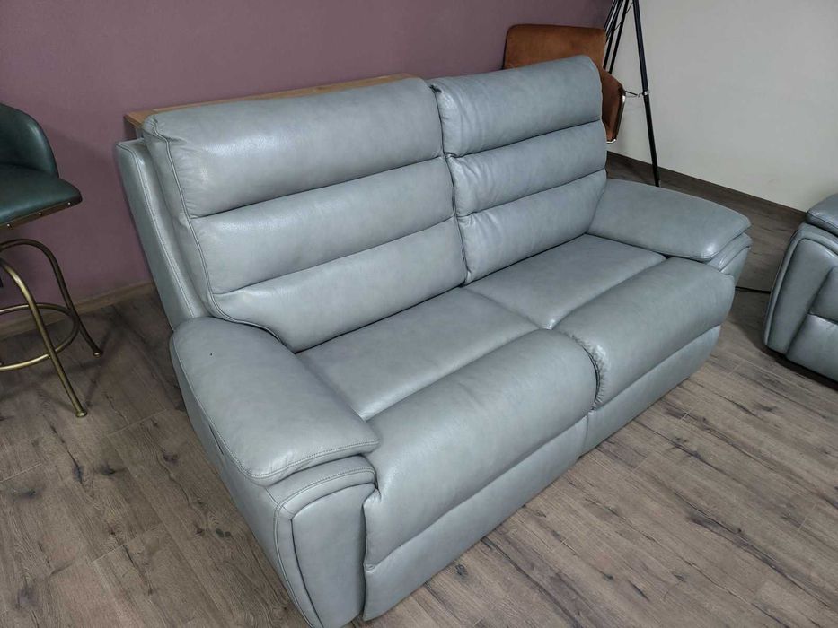 Американски сив кожен комплект тройка и двойка La-z-boy