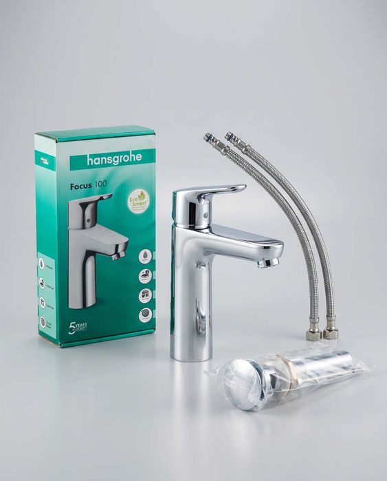 Hansgrohe Focus 100 – Baterie lavoar cu ventil și EcoSmart, Crom – 31607000