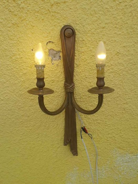 Aplica cu doua brate din cupru ArtDeco din cupru
