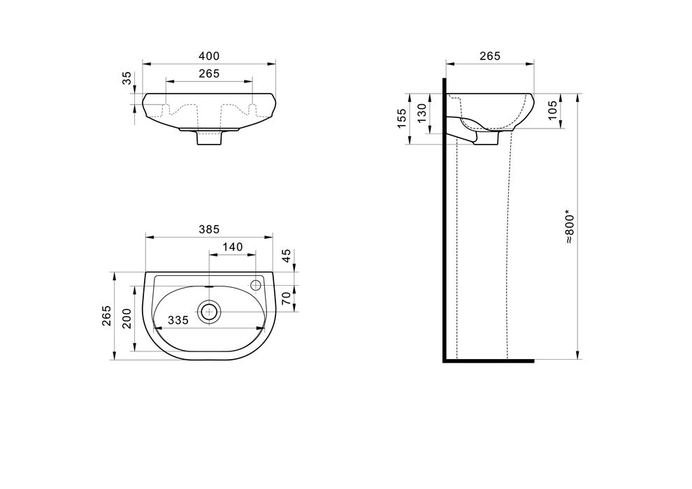Умывальник Santek Бриз 40 (арт. 0445)   (с Доставкой!)