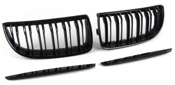 Grile duble BMW E90 Pre-LCI Seria 3 (2005-2009) M-Design Negru lucios