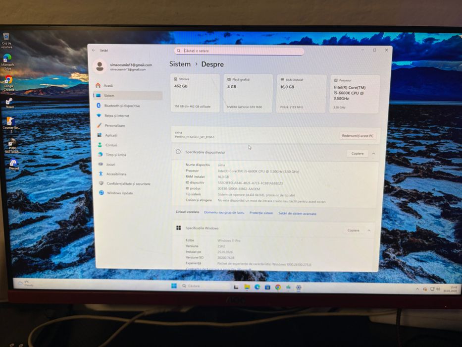 Pc gaming mid range +monitor + birou