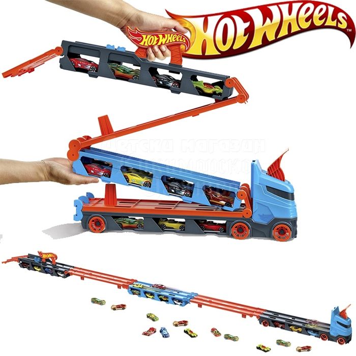 Hot wheels гараж, писта и автовоз