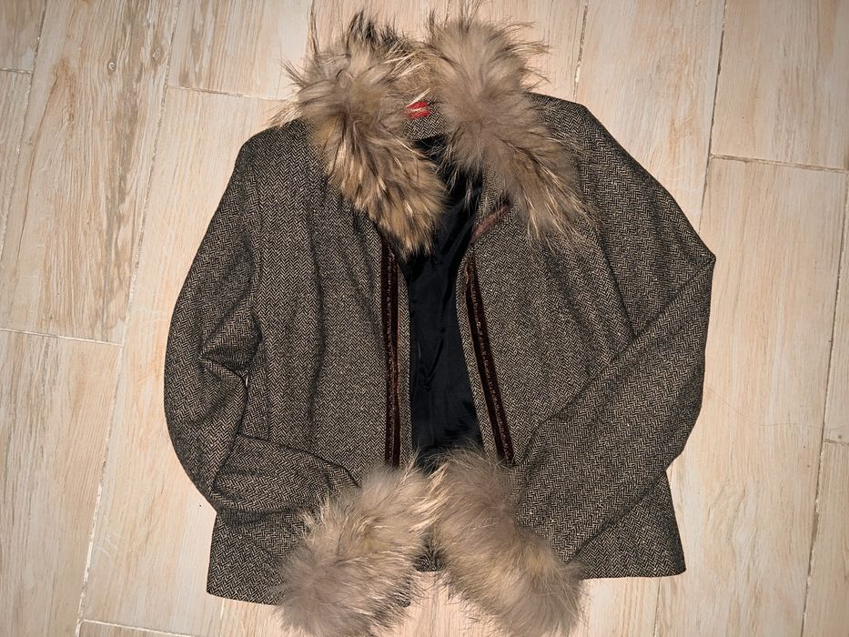 Вълнено сако с яка и маншети от лисица - Galinel