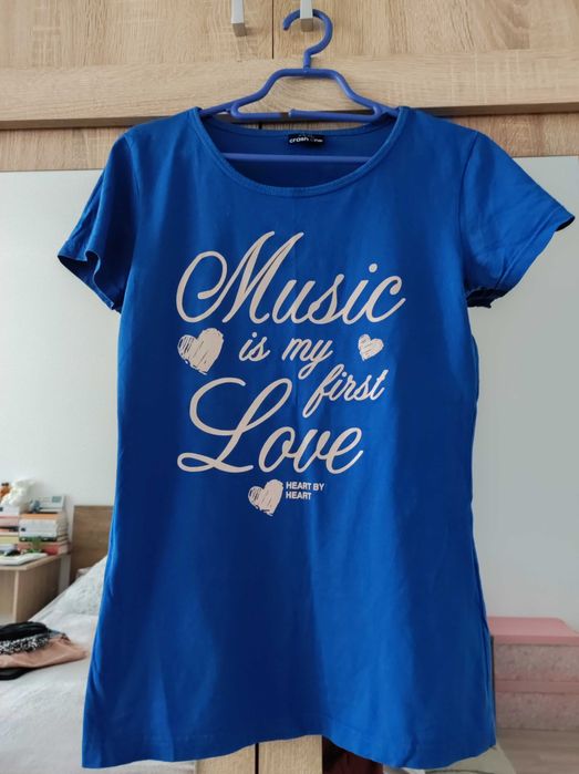 Tricou albastru cu imprimeu - Takko - 14/15 ani