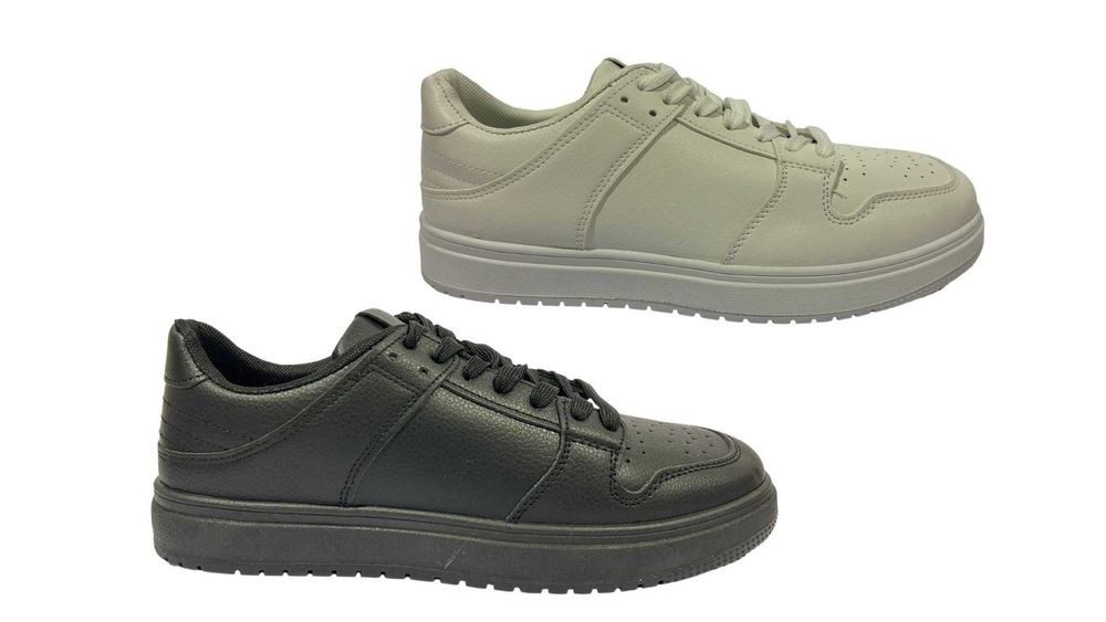 Мъжки кожени маратонки в бяло и черно-501