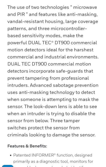 Honeywell - senzor miscare pt sisteme de alarma, camere, lumini, etc.