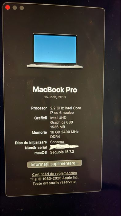 Macbook pro 15,4 2018