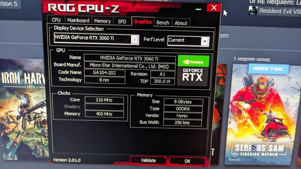 Видеокарта MSI RTX 3060 TI Gaming 8GB