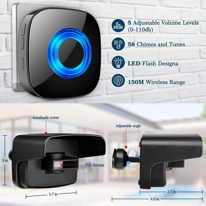 Alarmă de intrare, alarmă antiefracție  1 detector de mișcare PIR